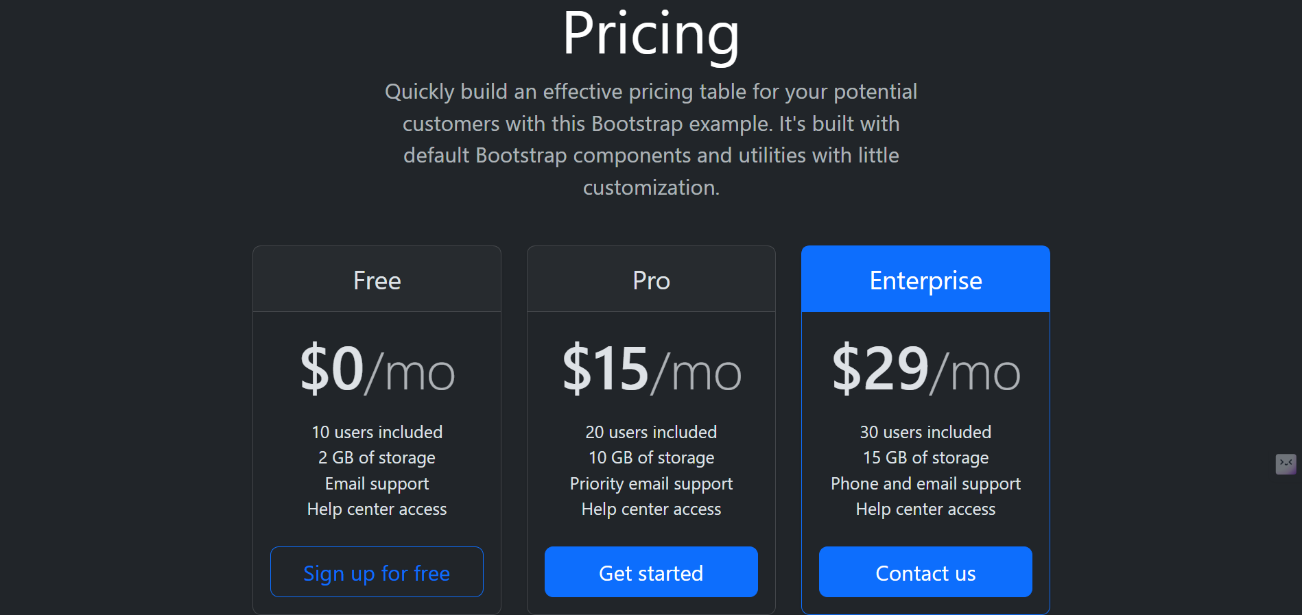 Pricing Plans UI